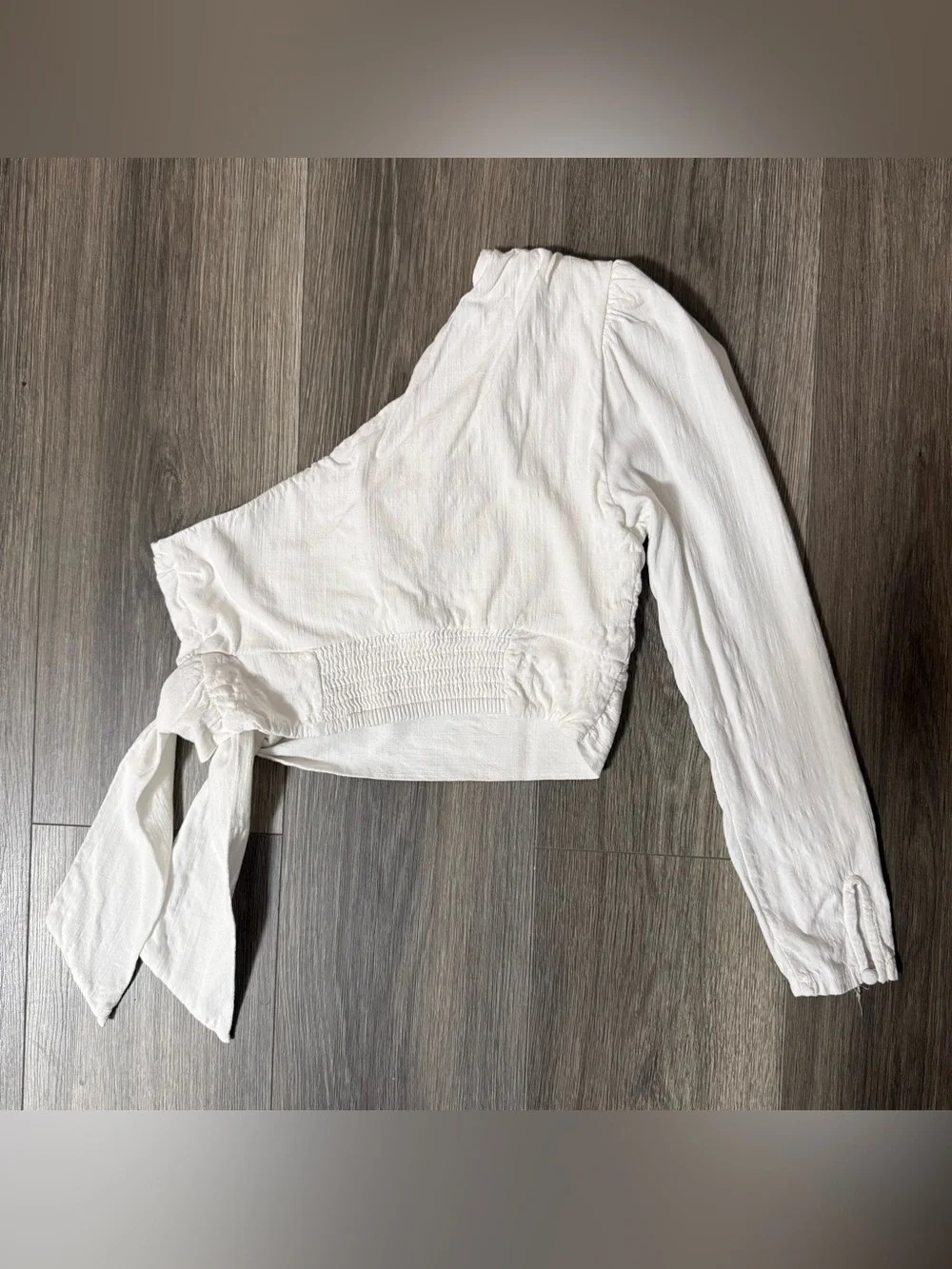 Free People White One Shoulder Crop Top Size Small Beach Coastal Vacation Resort